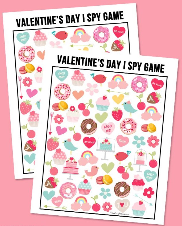 valentines day games for kids - i spy