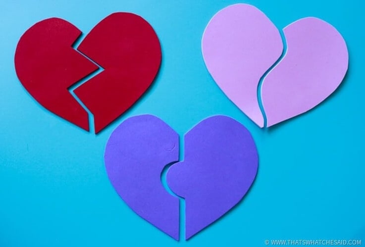 valentines day games for kids - broken heart match