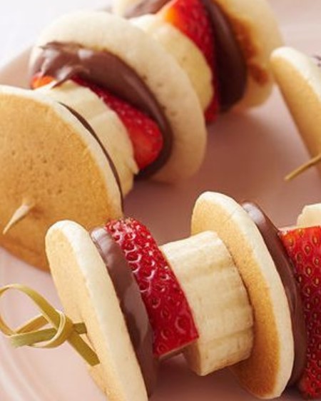 Mini Valentine Pancake Kebabs