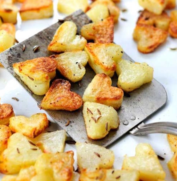 Roasted Heart-Shaped Potatoes