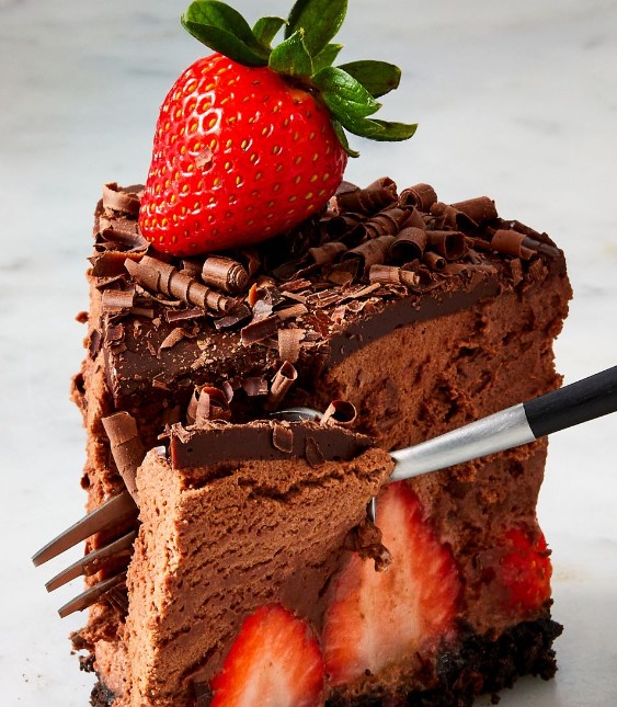 Chocolate Mousse Cake with Strawberry 