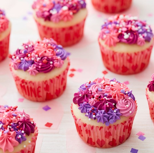 Valentine Day Flower Cupcakes