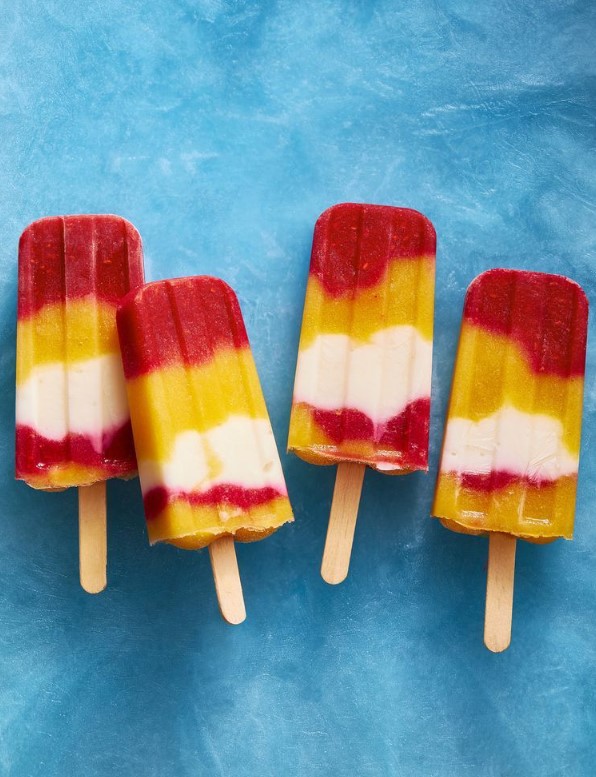 Peach Melba Ice Pops