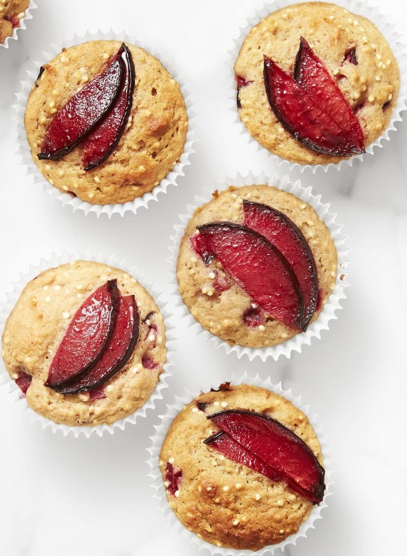 Spiced Plum and Quinoa Muffins