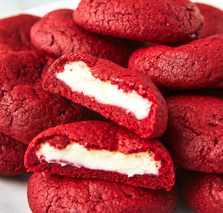 Inside-Out Red Velvet Valentine Cookies