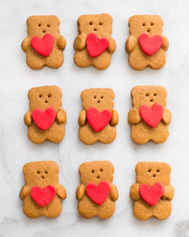 Bear Valentine Cookies