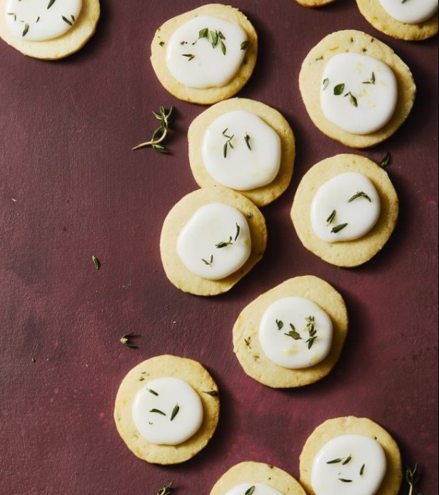 Lemon Thyme Coin Valentine Cookies