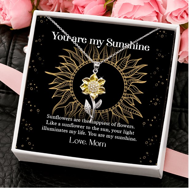 You Are My Sunshine White Gold Necklace