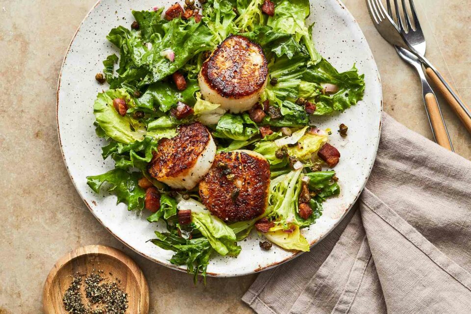 crispy scallop salad