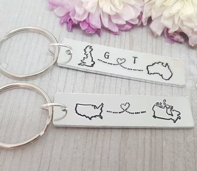 Rectangle Keychain for Long Distance Relationship