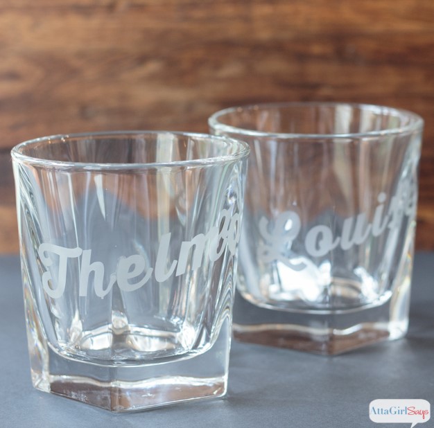 DIY etched whiskey glasses