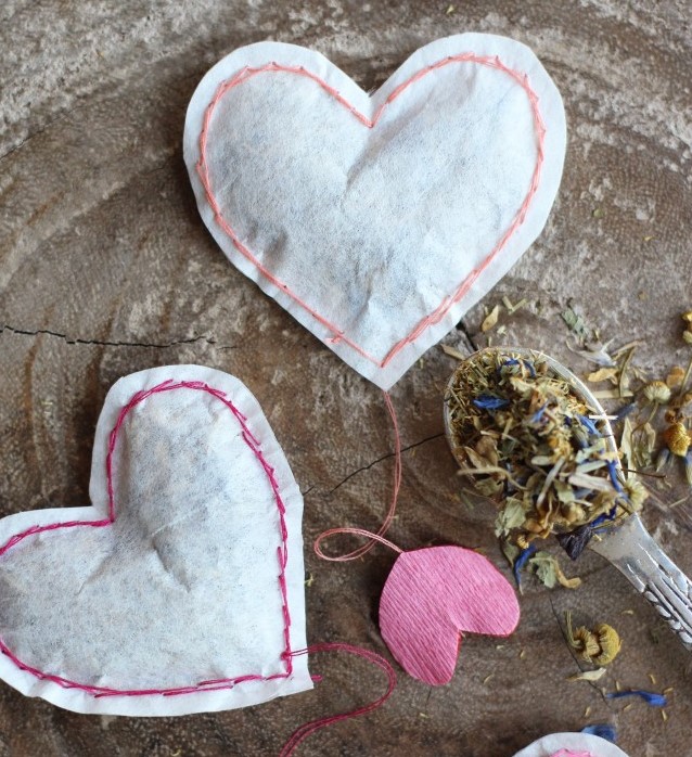 Homemade Heart shaped Tea Bags