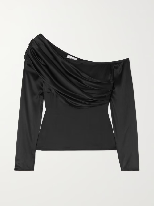 Sharma Draped Stretch-silk and Jersey Top
