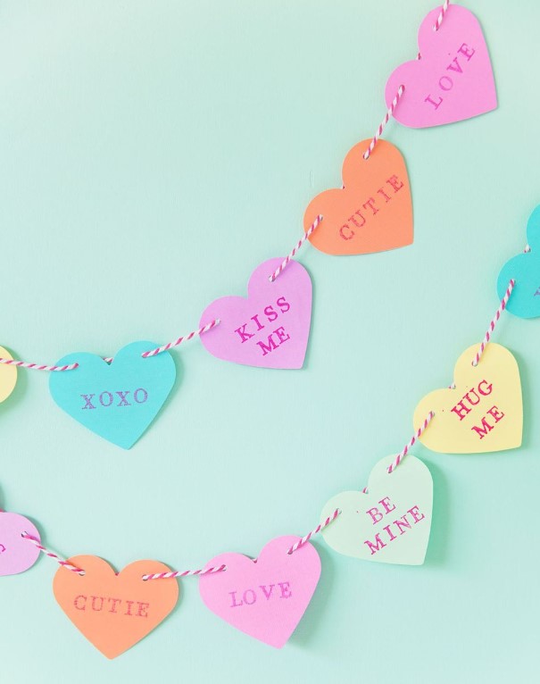 DIY Candy Heart Garland