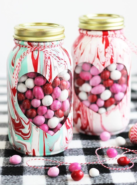 Marbled Painted Jars