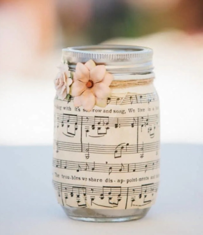 DIY Sheet Music Mason Jar