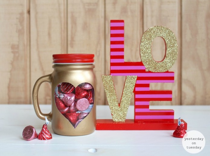 Peek-A-Boo Heart Mason Jar