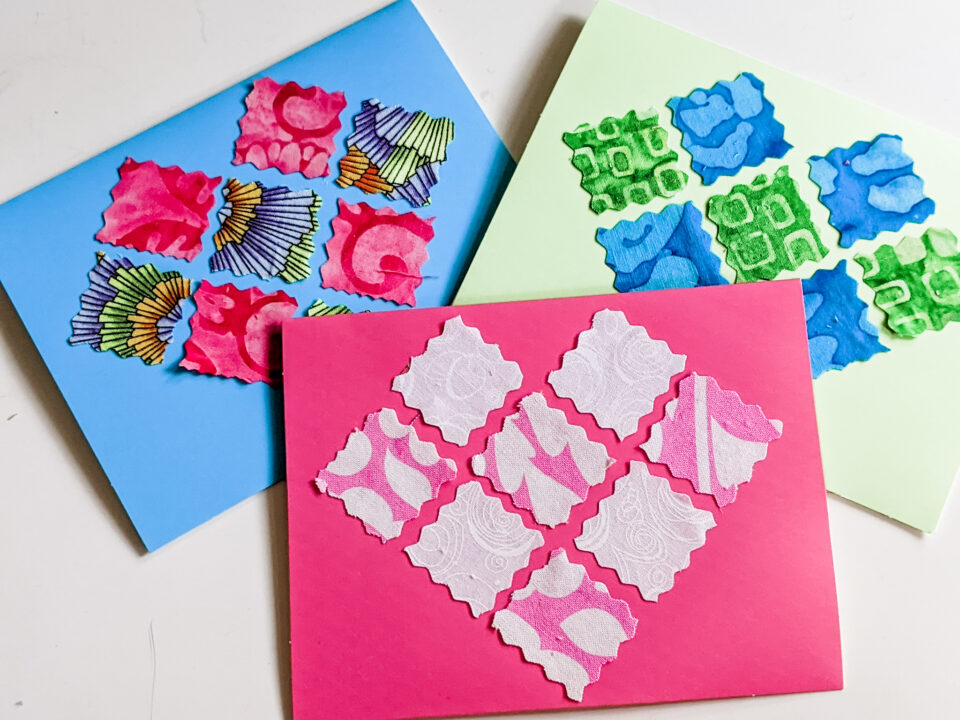 fabric scrap diy valentines day card ideas