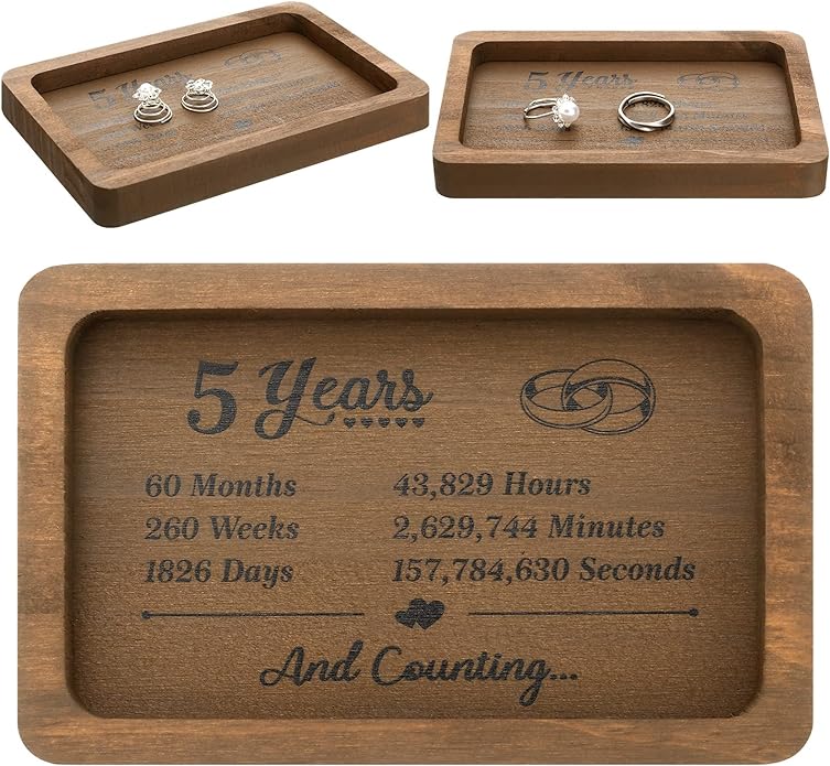 5th anniversary gift ideas wooden jewelry tray