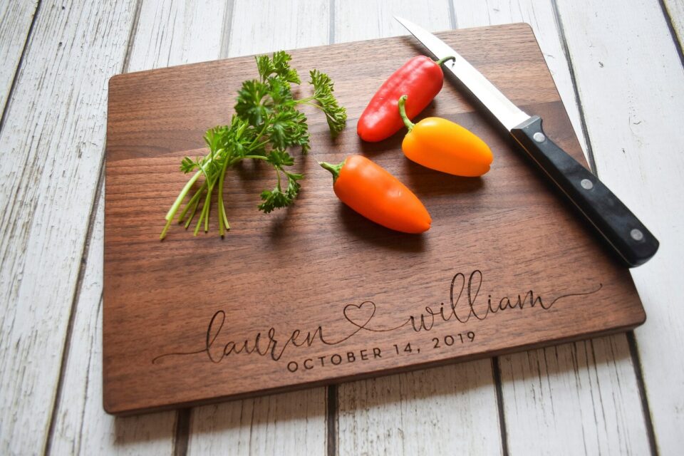 5 year anniversary gifts personalized cutting board