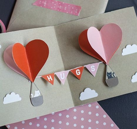 heart in the clouds diy valentines day card ideas