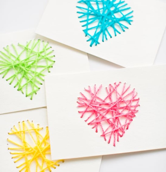 String Heart Valentine Cards