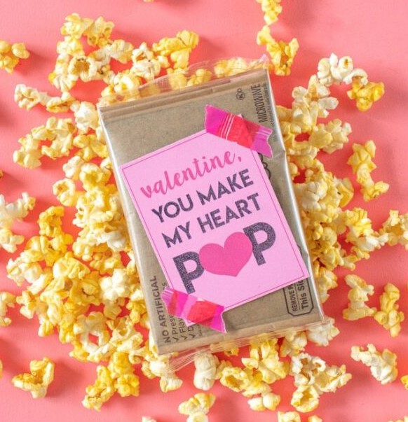 Popcorn Valentine's Day Cards
