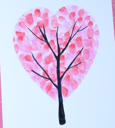 Fingerprint Heart Tree Card