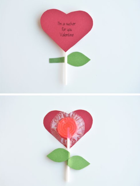 Lollipop Flower Valentine Cards