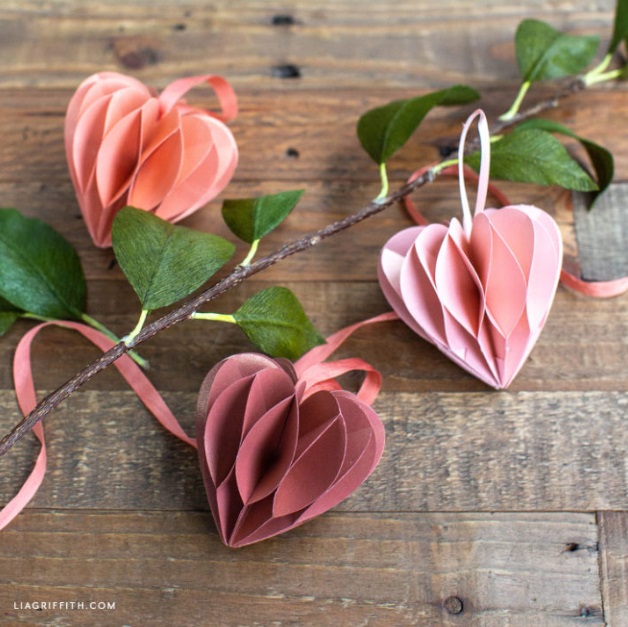 Honeycomb Paper Hearts