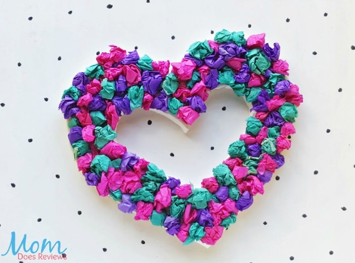 Tissue Paper Heart Wreath