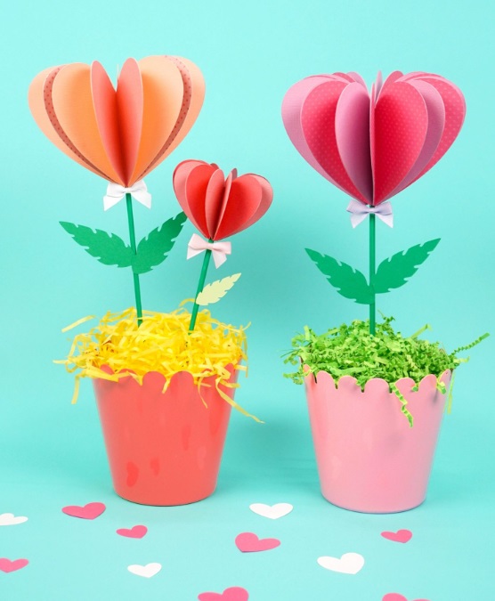 Heart Paper Flowers