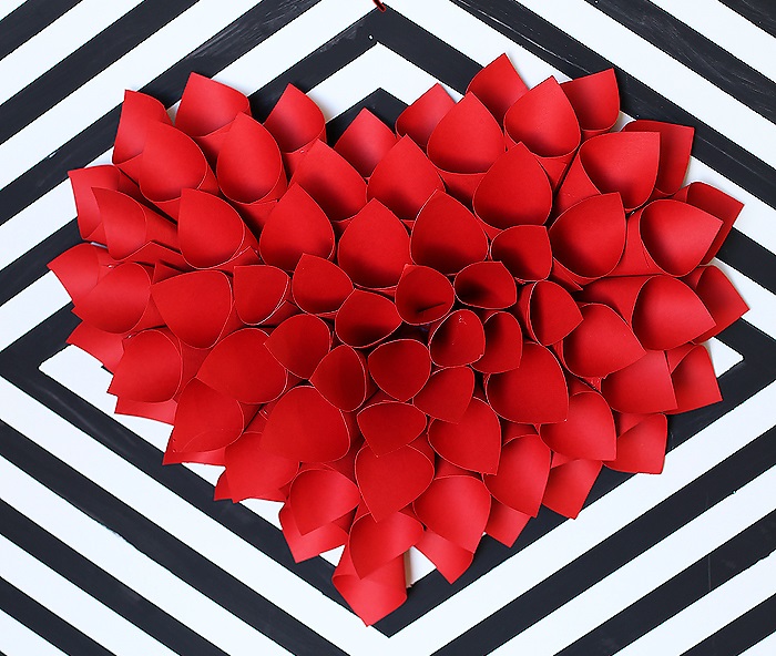 DIY Paper Heart Wreath