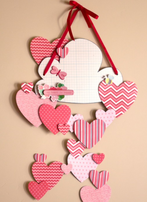 DIY Hearts Wall Decoration