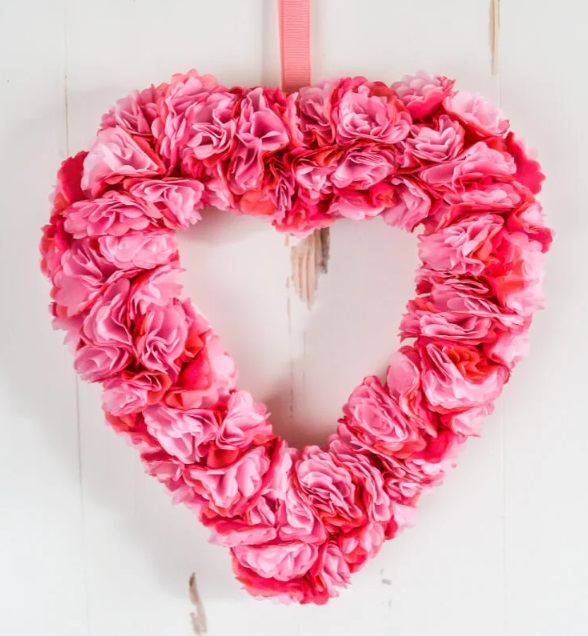 DIY Paper Heart Wreath - The House That Lars Built