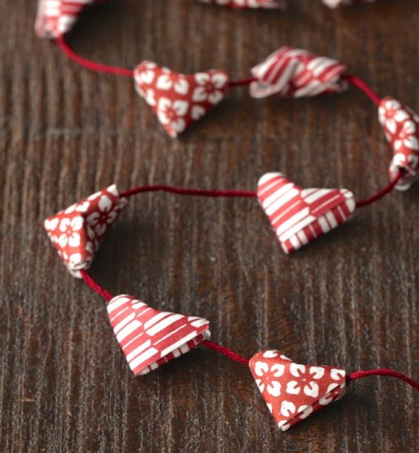 DIY Origami Heart Garland