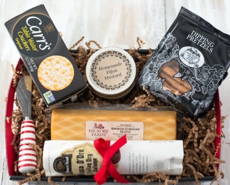 DIY Cheese And Sausage Gift Basket