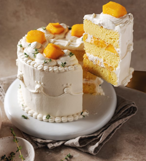 Mango Chiffon Tiered Cake