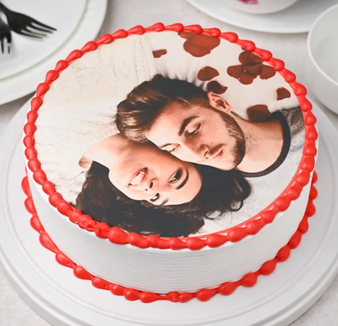 Meaningful Anniversary Photo Cake