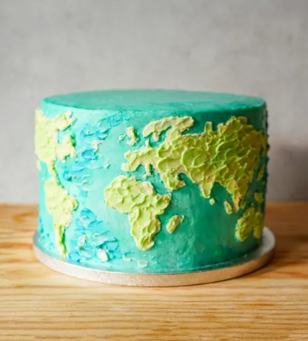 Anniversary World Map Cake