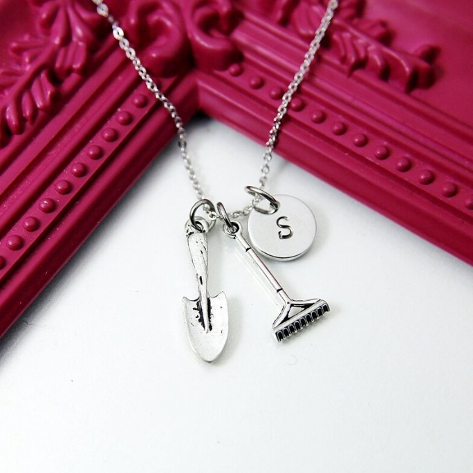 Gardening Tools Charm Necklace