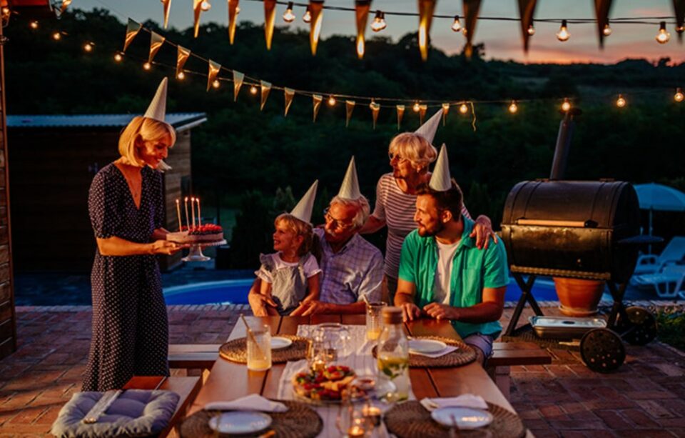 80th birthday party ideas - evening on the lawn