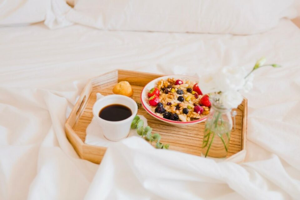 80th birthday party ideas - breakfast in bed