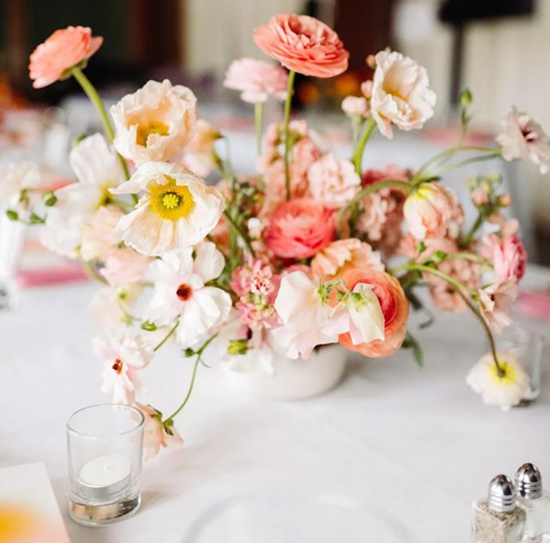 80th birthday party ideas - floral centerpieces