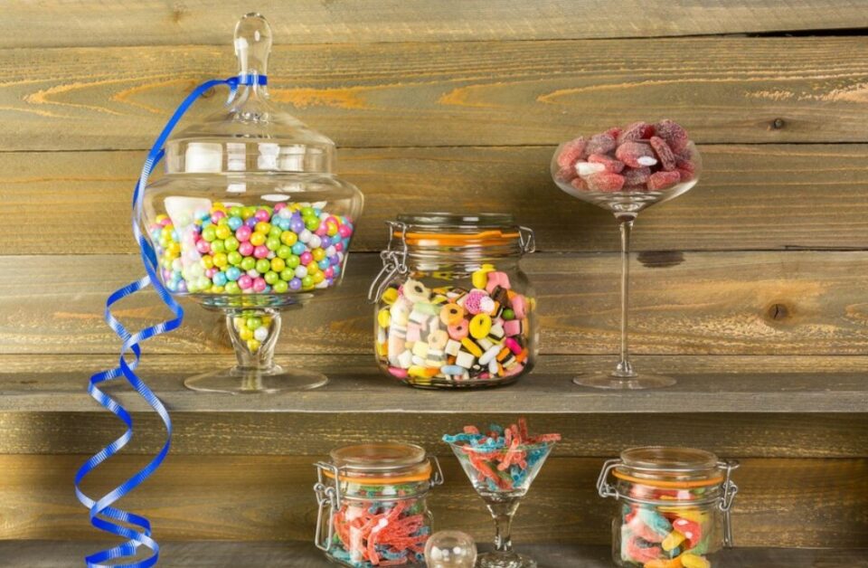 80th birthday party ideas - candy jars