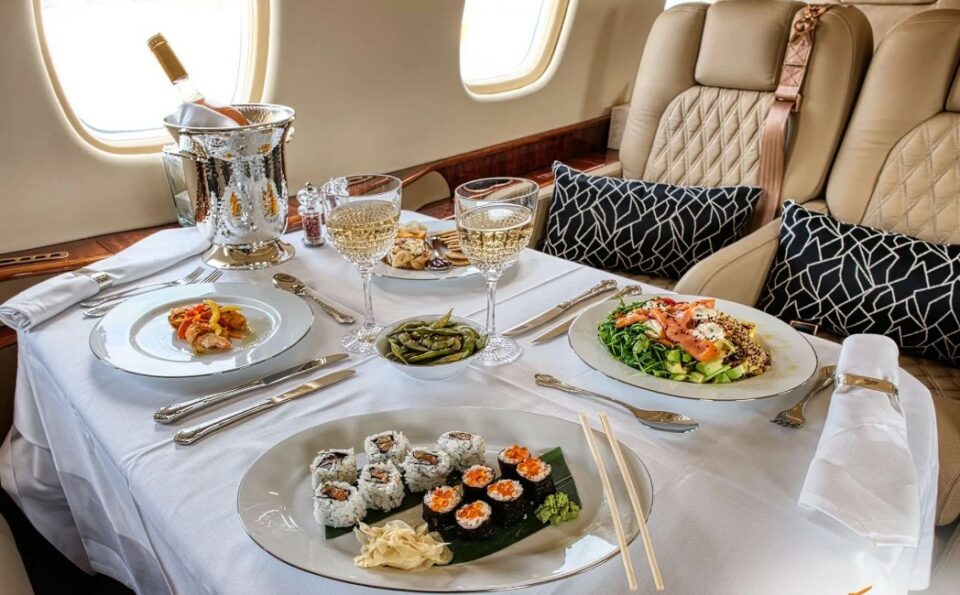 foodie date ideas - private jet adventure