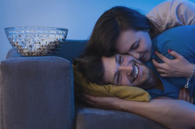 Couple Watch a Comedy Show