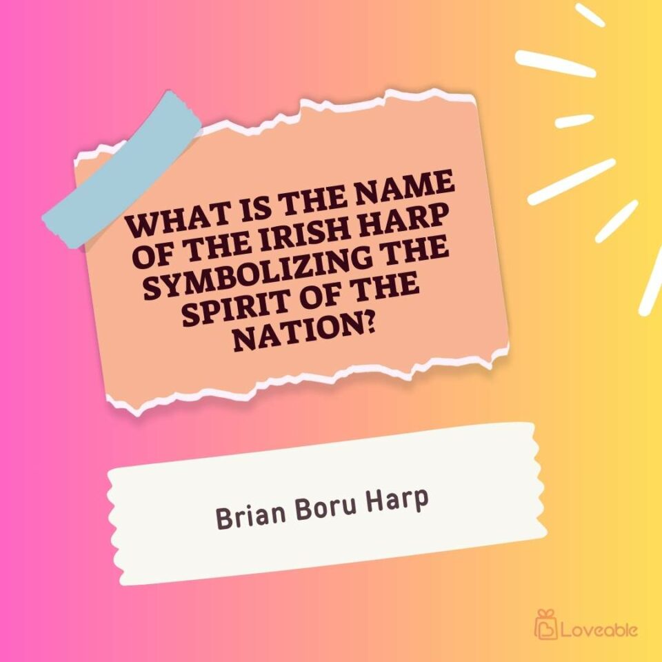 What is the name of the Irish harp symbolizing the spirit of the nation