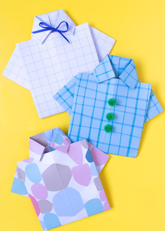 Origami Shirt Fathers Day cards