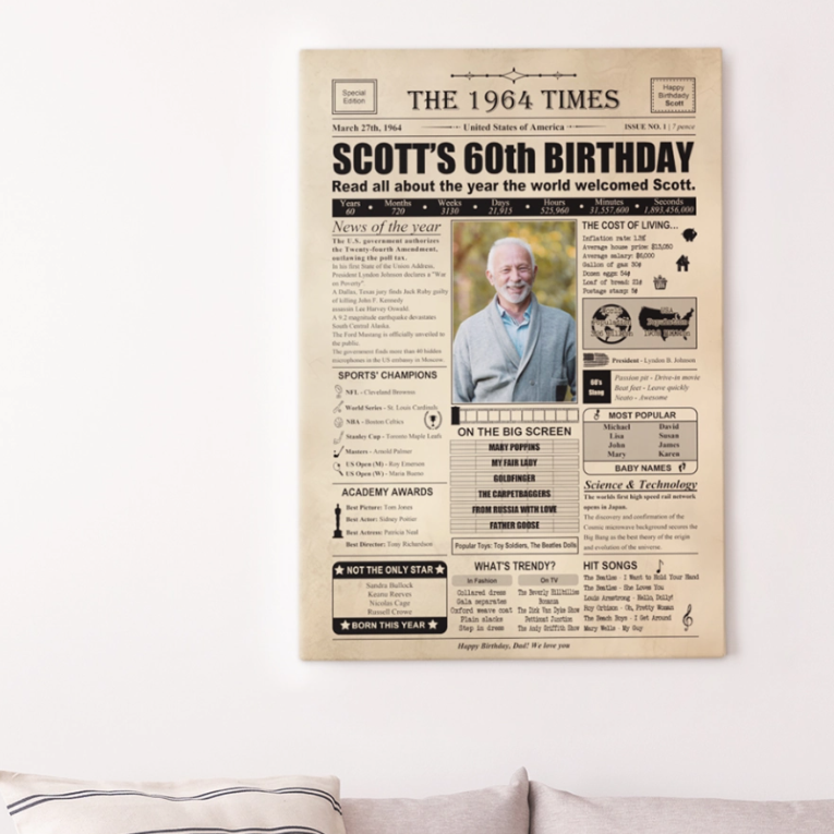 Happy 60th Birthday Newspaper Gift